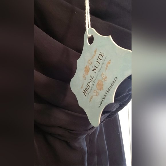 NWT US Size 10 Mori Lee Bridesmaid Black Chiffon Long Formal Gown Dress - Picture 12 of 12